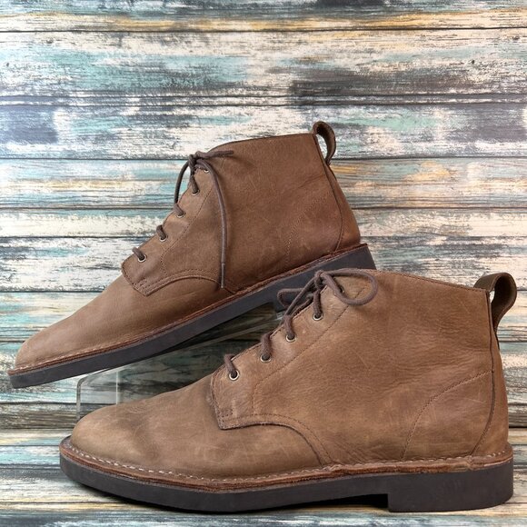 Clarks Boots Mens Size 12M Brown Leather Lace Up Ankle Comfort - Picture 2 of 11